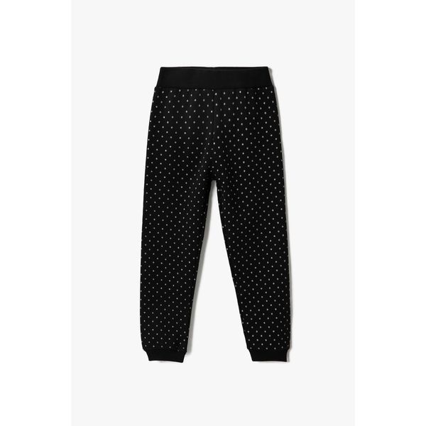 Koton Koton Girl's Black Patterned Sweatpants