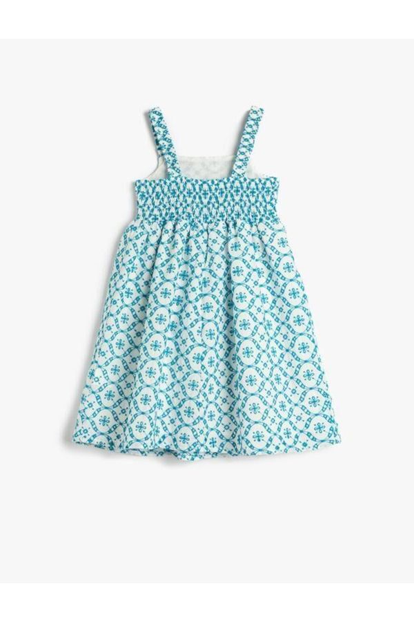 Koton Koton Girl's Dress Suspended Scalloped Embroidered Cotton Lined
