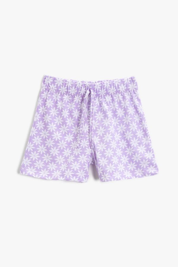 Koton Koton Girl's Lilac Patterned Shorts & Bermudy