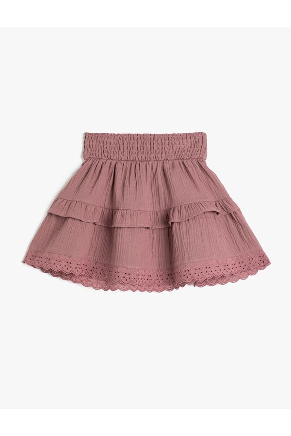 Koton Koton Girl's Skirt Layered Scalloped Detailed Cotton