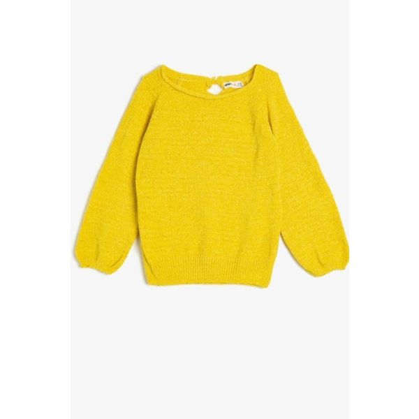 Koton Koton Girl's Yellow Crew Neck Sweater