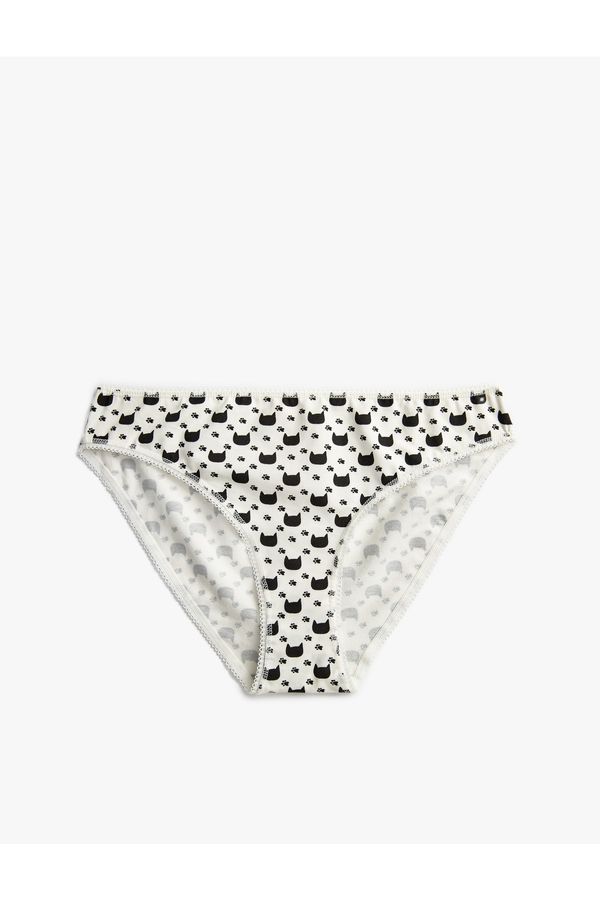 Koton Koton Hipster Panties Minimally Printed Embroidered