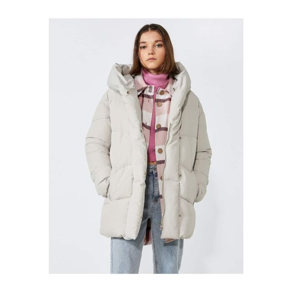 Koton Koton Hooded Quilted Short Inflatable Coat