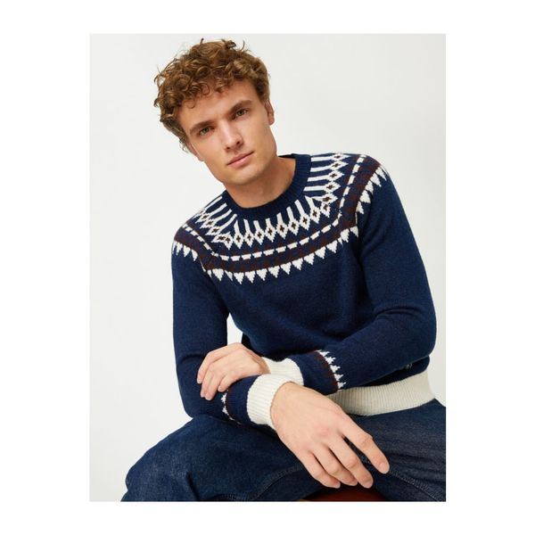 Koton Koton Jacquard Raglan Sleeve Sweater