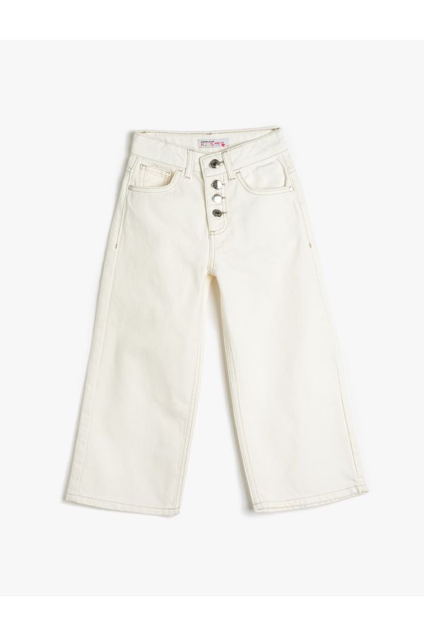 Koton Koton Jeans Button Closure Pocket Cotton - Wide Leg Jean