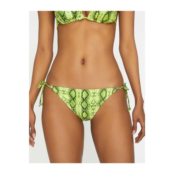 Koton Koton Kobiet Zielony Wąż Skóra Wzorzyste Bikini Bottom