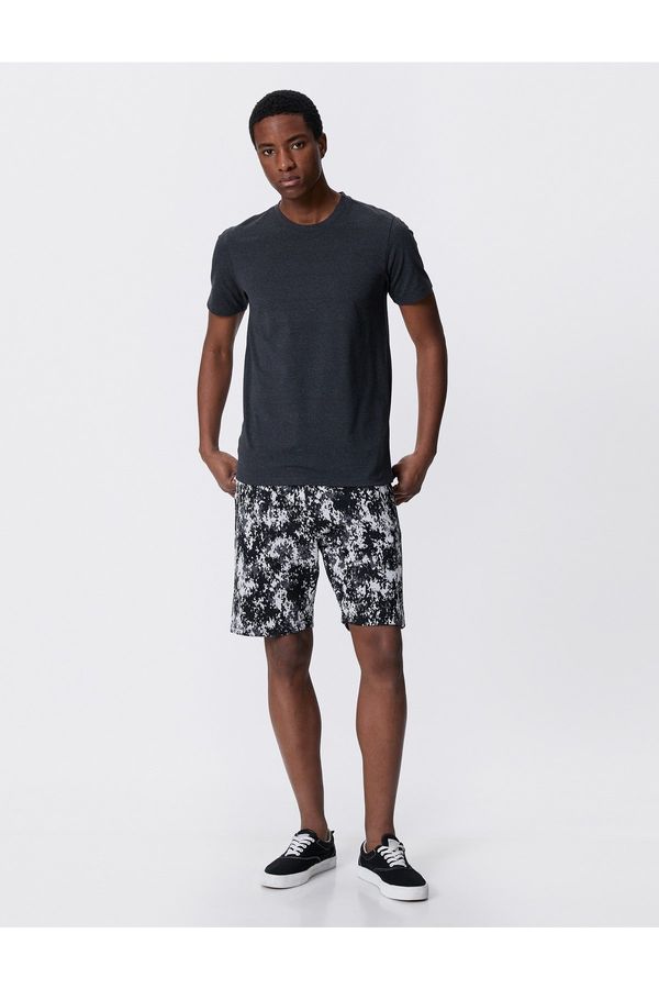 Koton Koton Lace-up Waist Shorts Abstract Printed Pocket Detailed Slim Fit