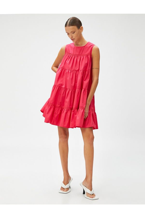 Koton Koton Layered Mini Dress Sleeveless Cotton