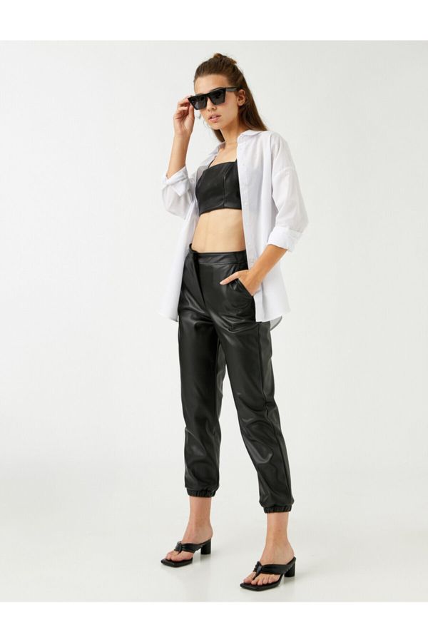 Koton Koton Leather Look Trousers