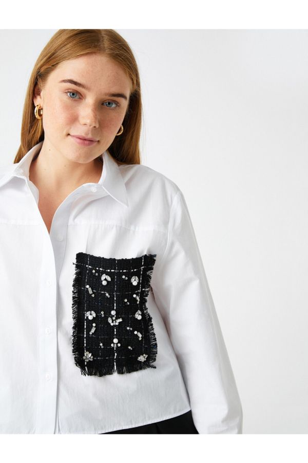 Koton Koton Long Sleeve Pocket Detailed Cotton Shirt