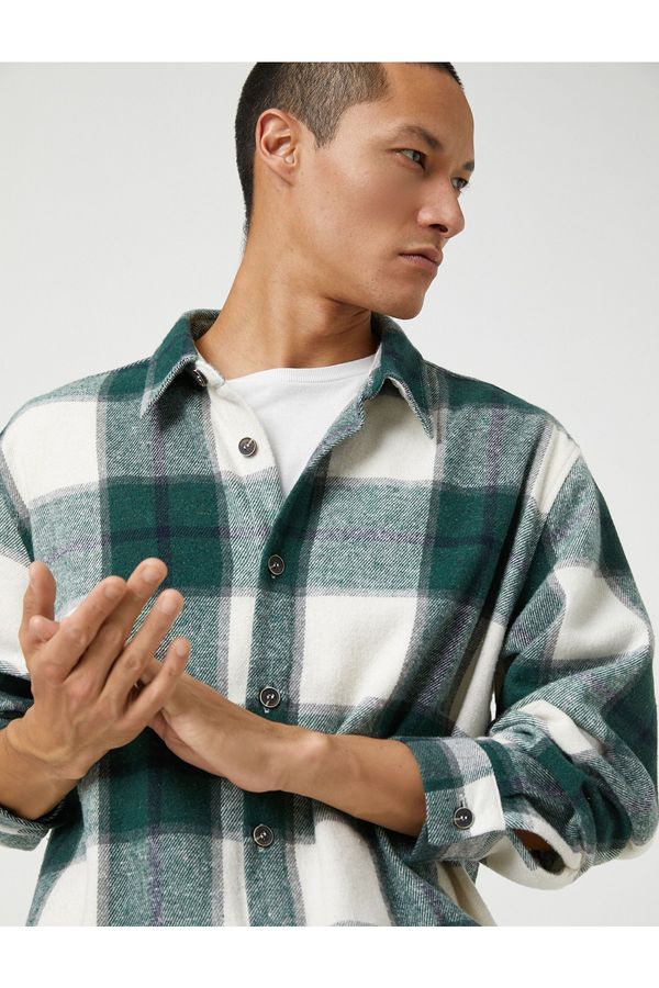 Koton Koton Lumberjack Shirt Classic Collar Long Sleeve