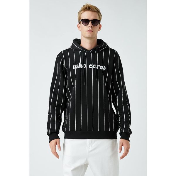 Koton Koton Men's Black Striped Sweatshirt