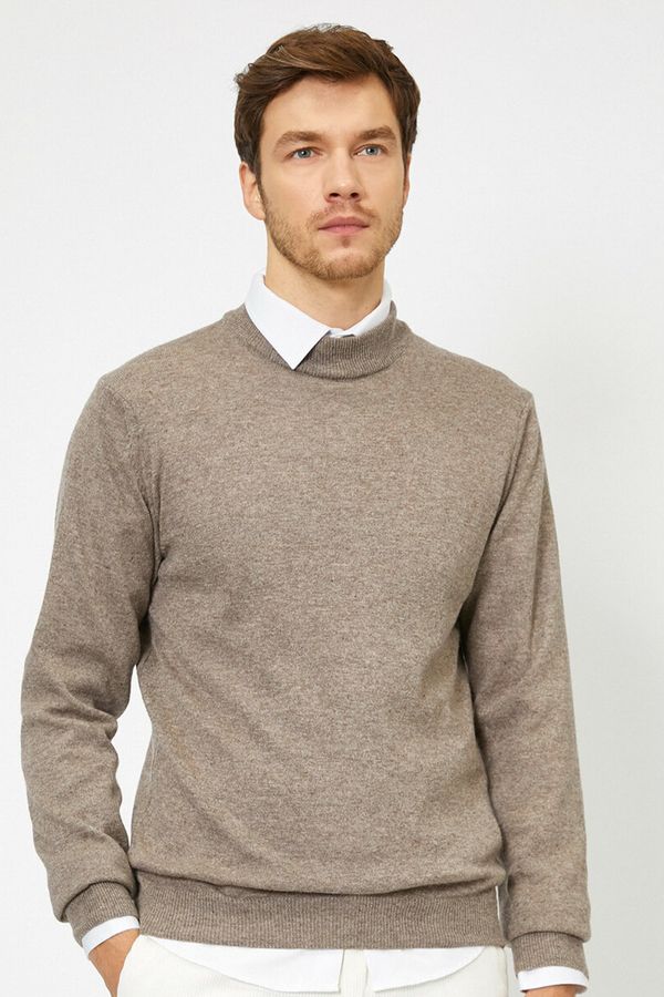 Koton Koton Men's Brown High Collar Sweater