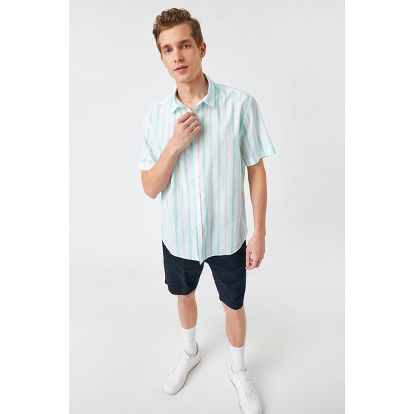 Koton Koton Men's Green Striped Shirt