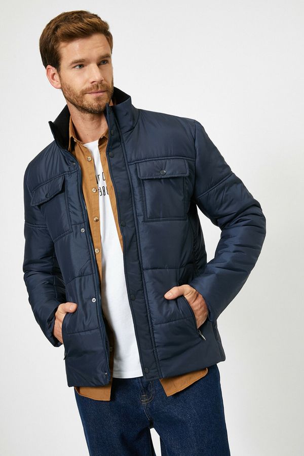 Koton Koton Men's Navy Blue Coat