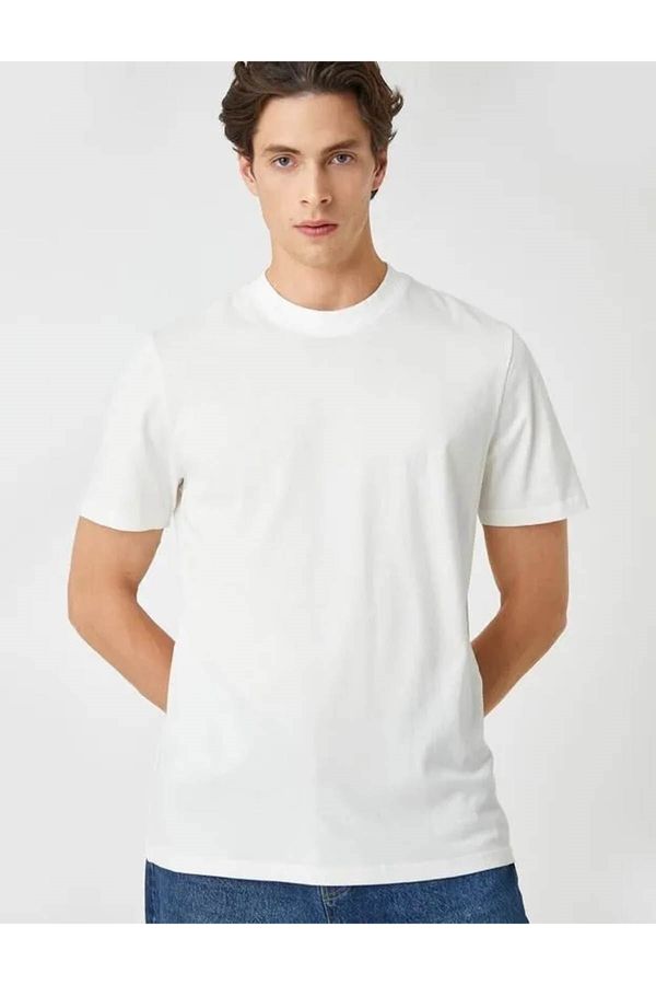Koton Koton Men's T-shirt Ecru 3sam10183hk