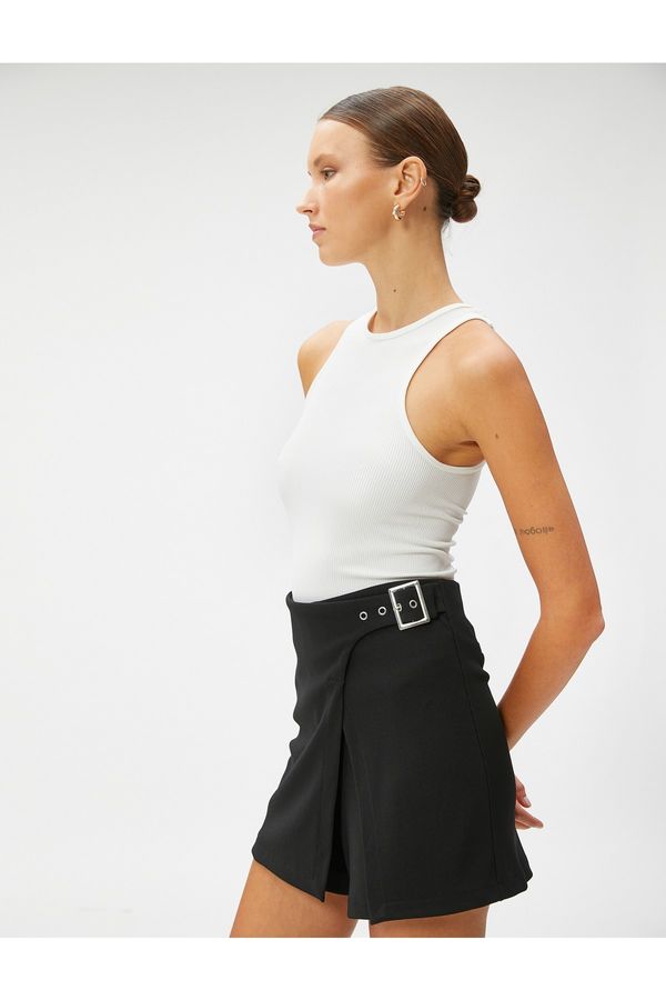 Koton Koton Mini Shorts Skirt Belt Detailed