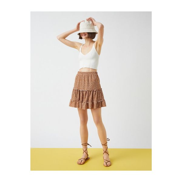 Koton Koton Mini Skirt Voluminous Layered Elastic Waist
