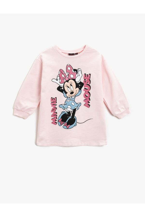 Koton Koton Minnie Mouse Printed Sweat Dress Cotton Licensed