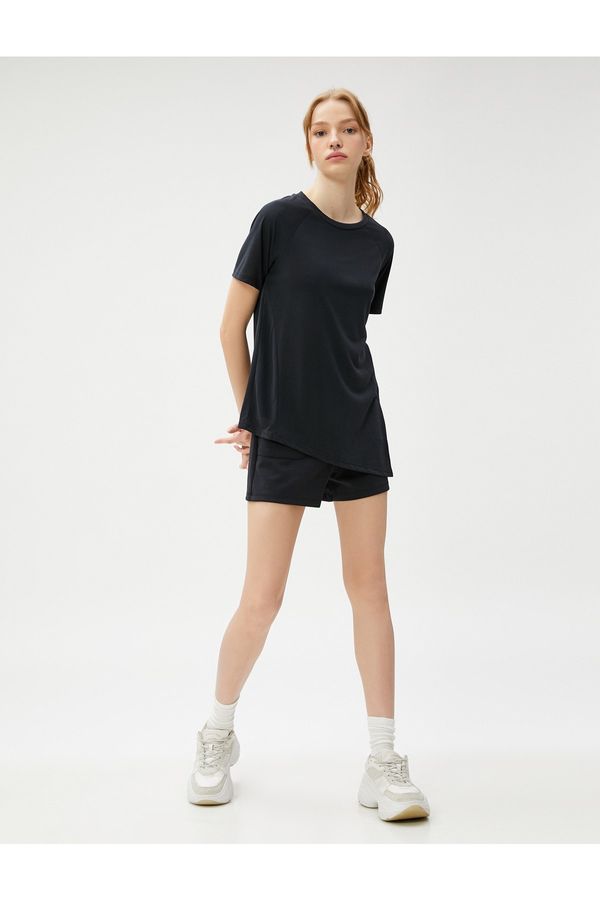 Koton Koton Modal Blend Sports T-Shirt Slit Detailed