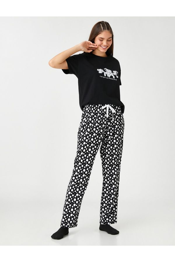 Koton Koton Pajama Set - Black - Graphic