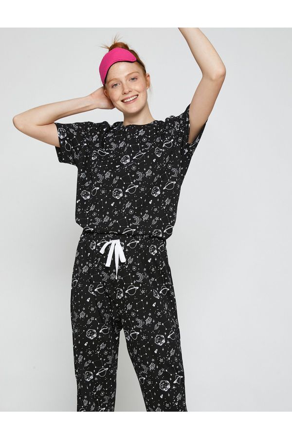Koton Koton Pajama Set - Black - Graphic