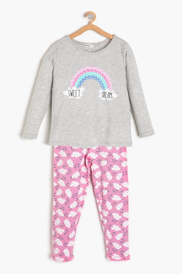 Koton Koton Pajama Set - Gray - Graphic