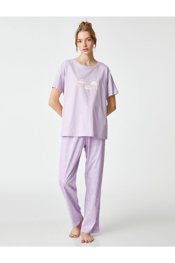 Koton Koton Pajama Set - Purple - Short