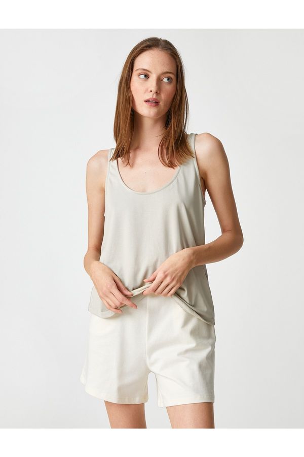 Koton Koton Pajama Top - Gray - Sleeveless