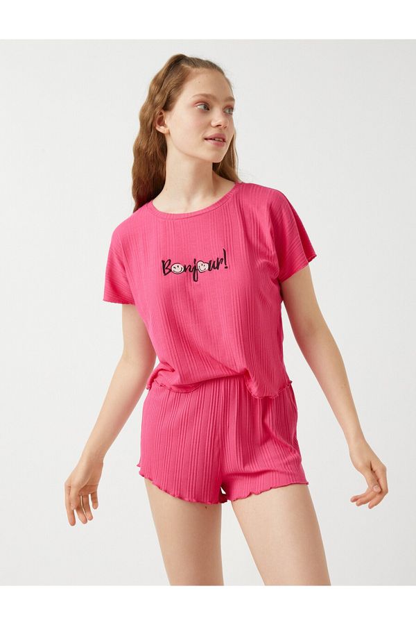 Koton Koton Pajama Top - Pink - Plain
