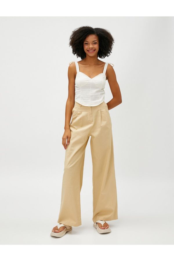 Koton Koton Pants - Ecru - Relaxed