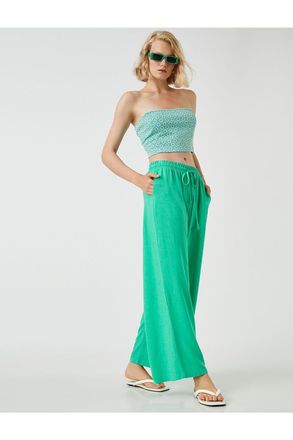 Koton Koton Pants - Green - Wide leg