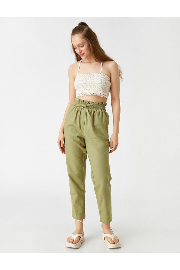 Koton Koton Pants - Khaki - Carrot pants