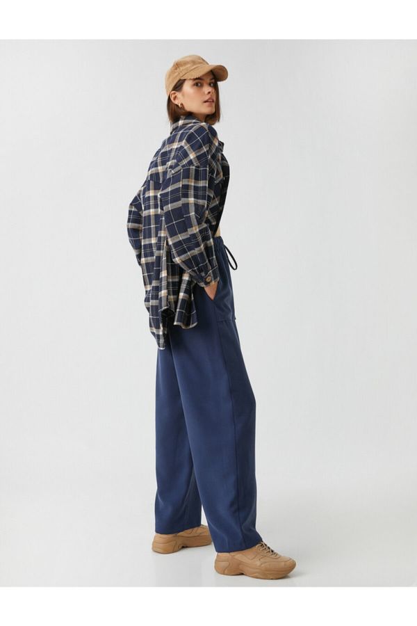 Koton Koton Pants - Navy blue - Relaxed