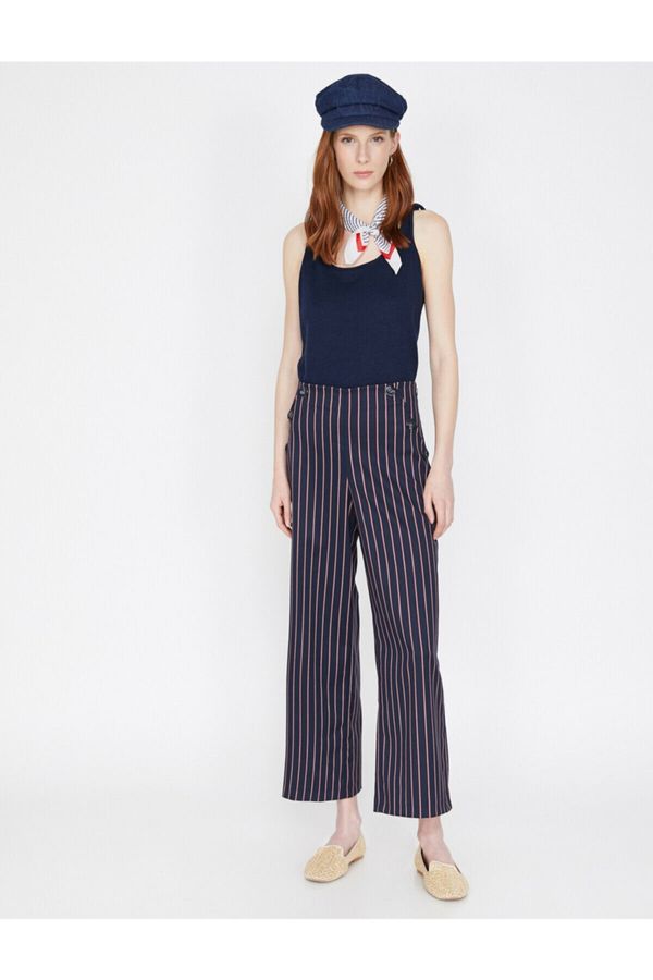 Koton Koton Pants - Navy blue - Wide leg