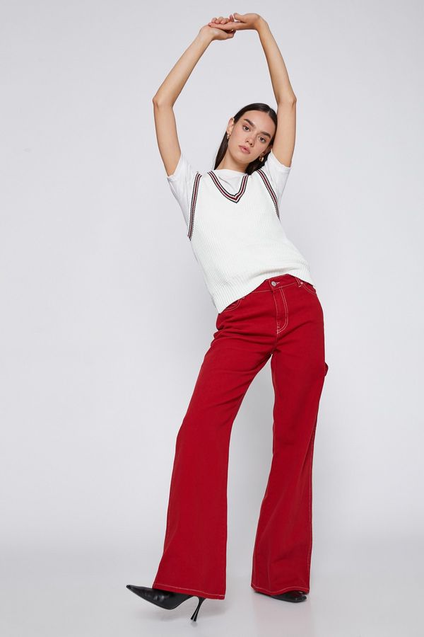 Koton Koton Pants - Red - Wide leg