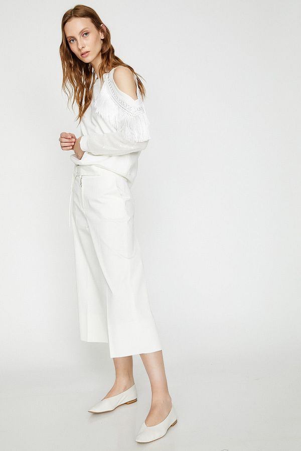 Koton Koton Pants - White - Wide leg