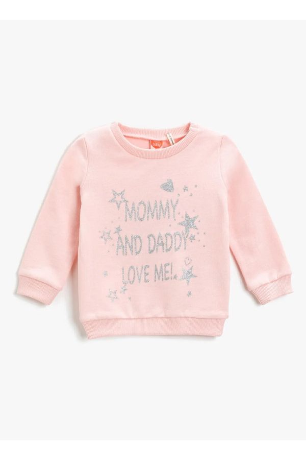 Koton Koton Patterned Girl Pink Sweatshirt 3skg10087ak