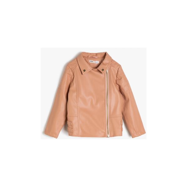 Koton Koton Pink Kids Leather Look Coat