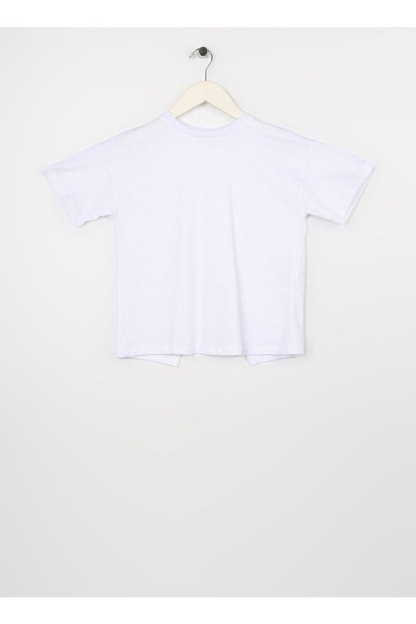Koton Koton Plain White Girls T-shirt 3skg10123ak