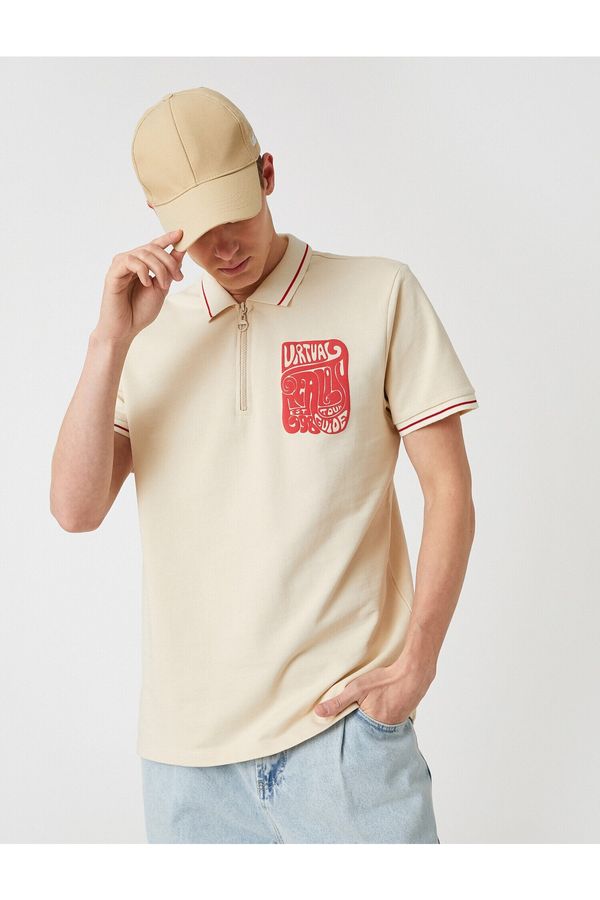 Koton Koton Polo T-shirt - Beige - Regular fit