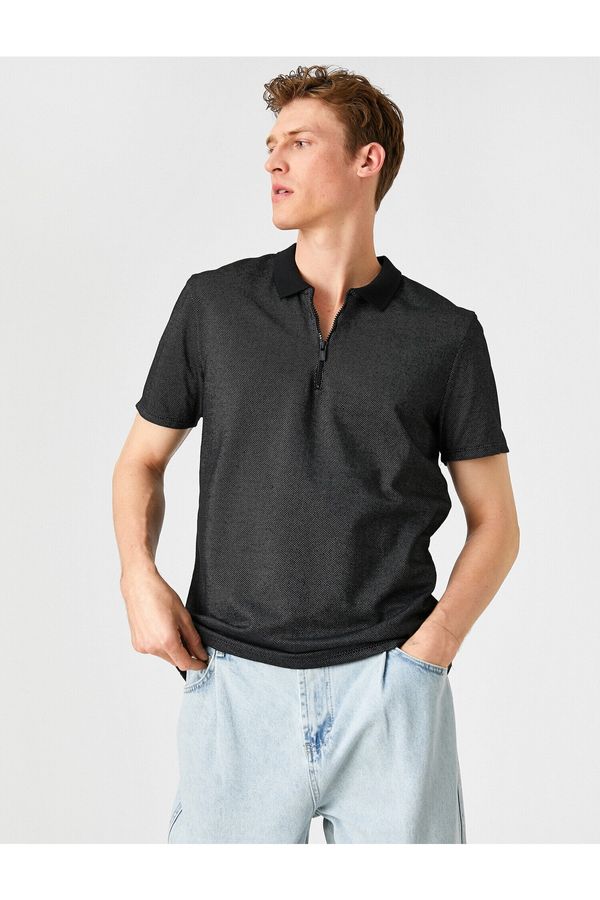 Koton Koton Polo T-shirt - Black - Fitted
