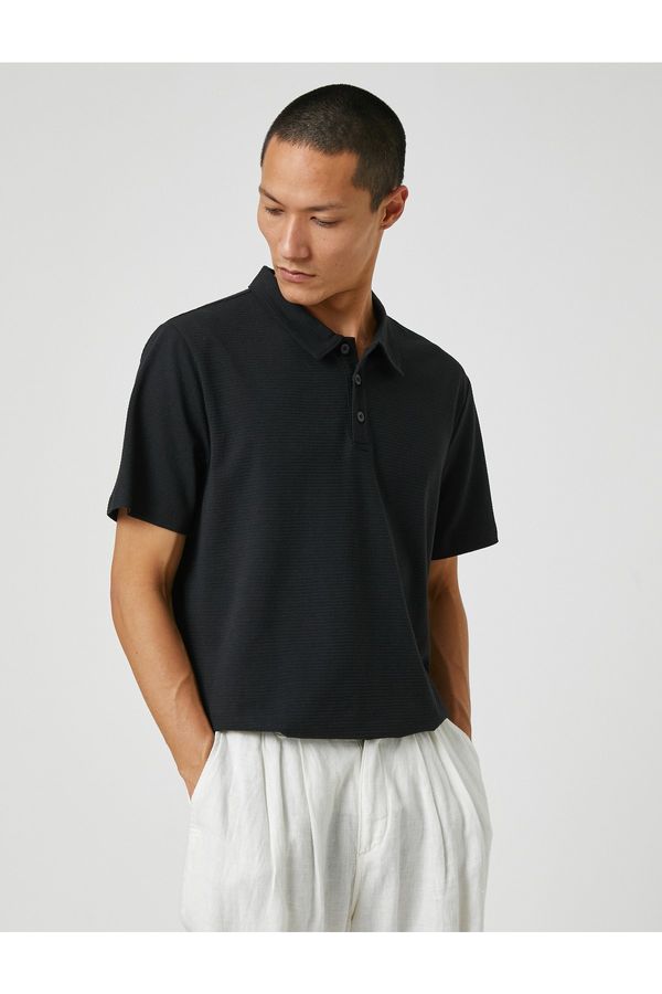 Koton Koton Polo T-shirt - Black - Regular