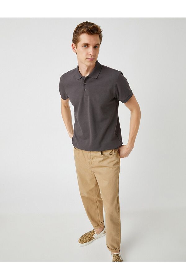 Koton Koton Polo T-shirt - Brown - Fitted