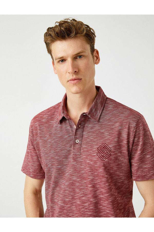 Koton Koton Polo T-shirt - Burgundy - Fitted