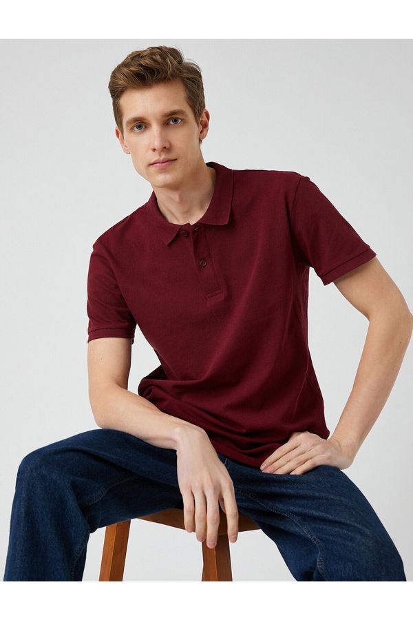 Koton Koton Polo T-shirt - Burgundy - Slim fit