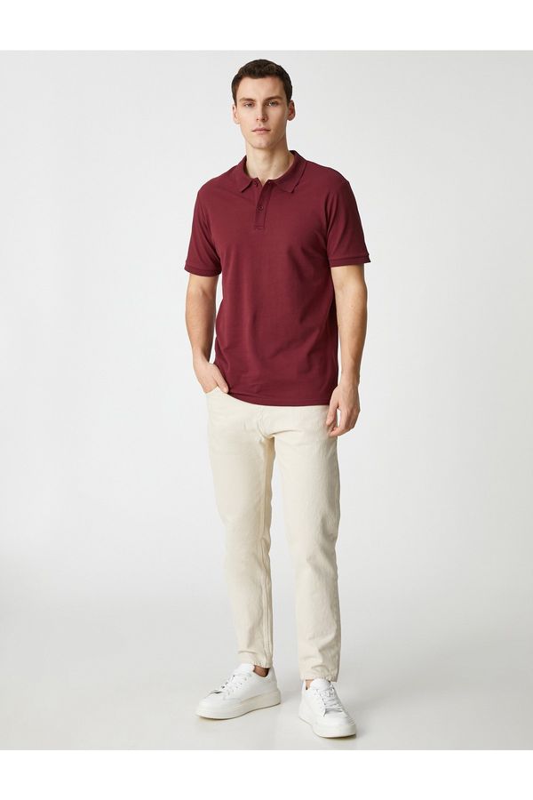 Koton Koton Polo T-shirt - Burgundy - Slim fit