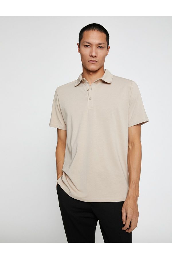 Koton Koton Polo T-shirt - Ecru - Slim