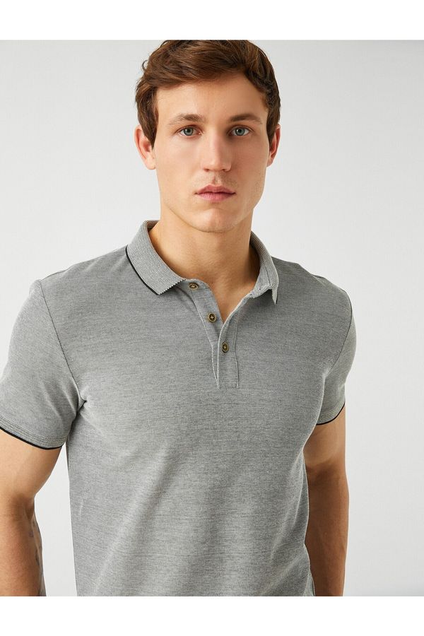 Koton Koton Polo T-shirt - Gray - Fitted