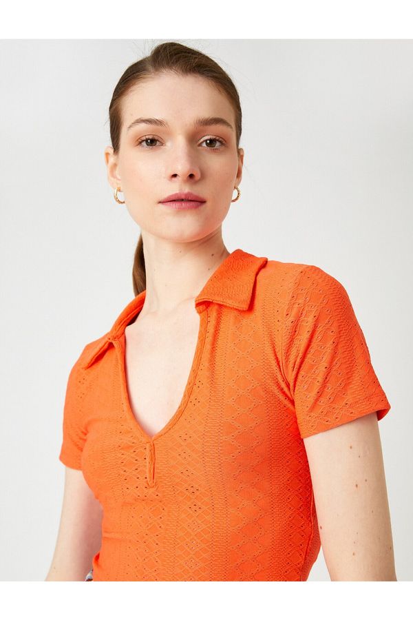 Koton Koton Polo T-shirt - Orange - Fitted